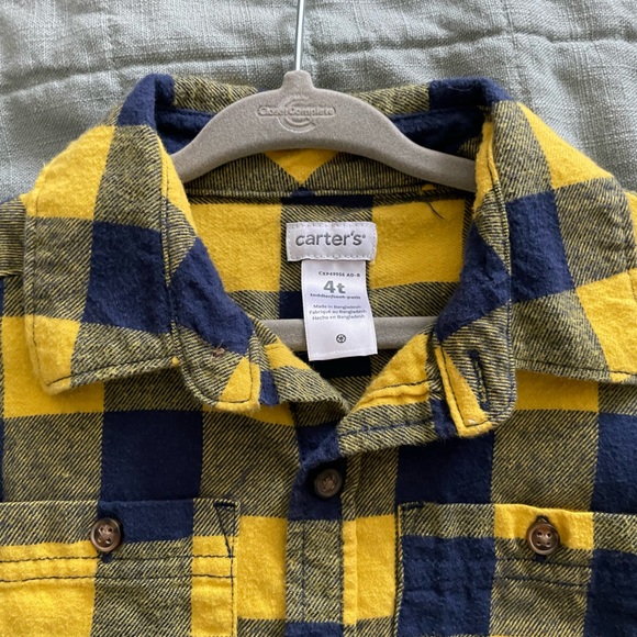 Carters 4t flannel button up shirt. Worn once, smoke free home - Picture 2 of 3